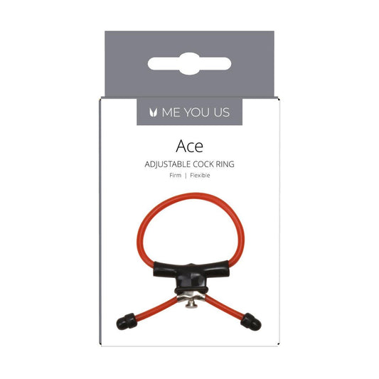 Ace Adjustable Cock Ring - Red and Black