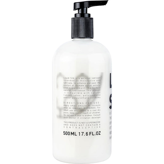 The Back of the Liquid Silk bottle. It states that this product is not a spermicide and does not contain a contraceptive. It states that it is a personal lubricant intended to moisturise and lubricate and compliment the body's natural lubrication.  Compatible with natural rubber latex, polysoprene and/or polyurethane condoms.