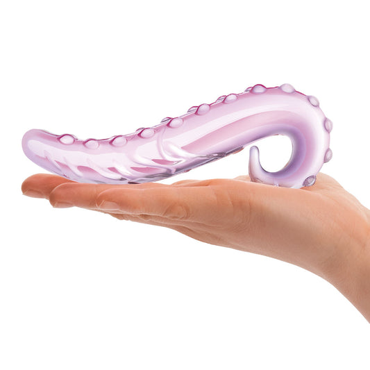 Lick It Glass Dildo - Pink 6 inches