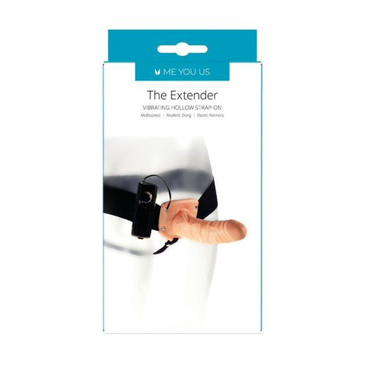 The Extender Hollow Vibrating Strap On Dildo - 6 Inches Light Tone