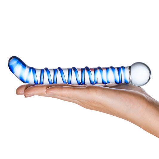 Mr. Swirly G-Spot Glass Dildo - 6.5 Inches