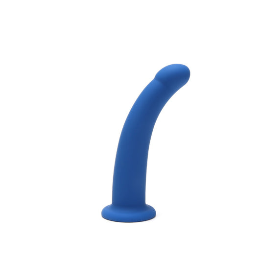 Curved Silicone Dildo - Blue 6 Inch