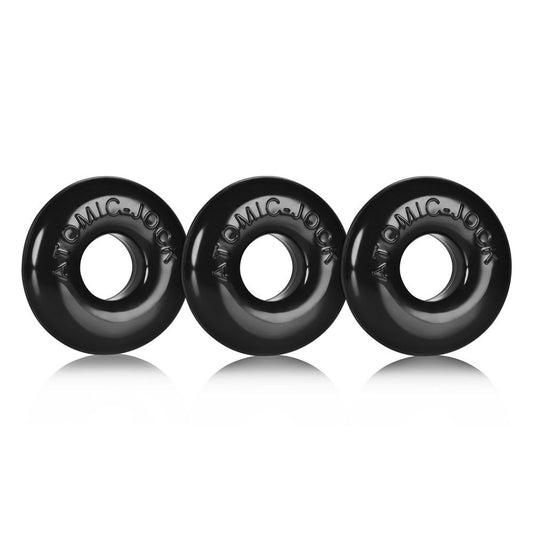 Ringer 3 Pack No-Roll Black Cockrings