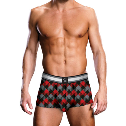 Prowler Black and Red Tartan Trunks