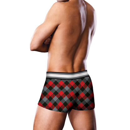 Prowler Black and Red Tartan Trunks