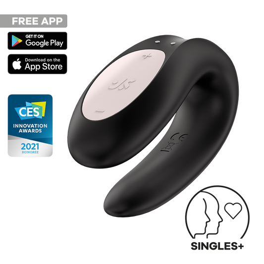Double Joy App Controlled Vibrator - Black
