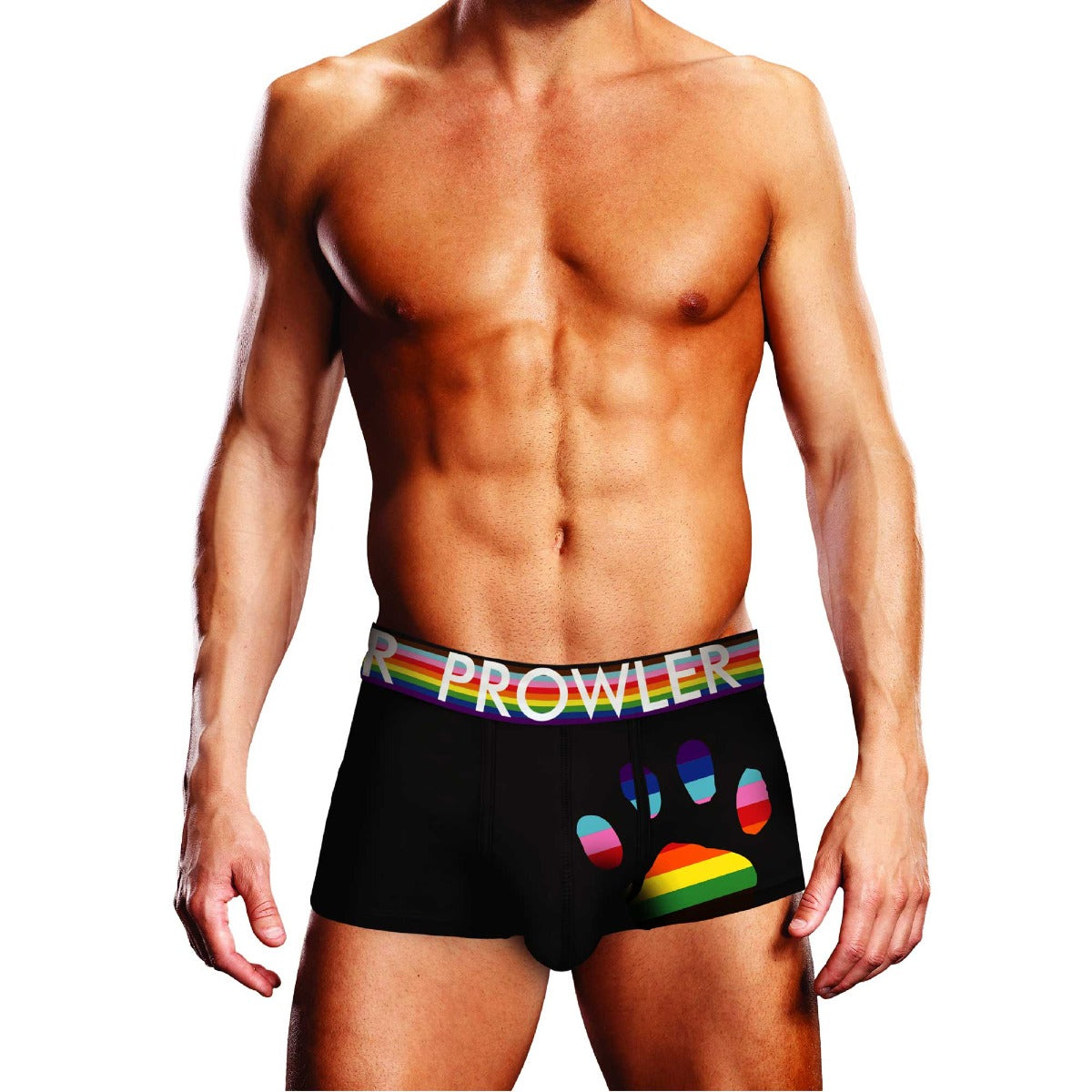 Black Oversized Rainbow Paw Trunks